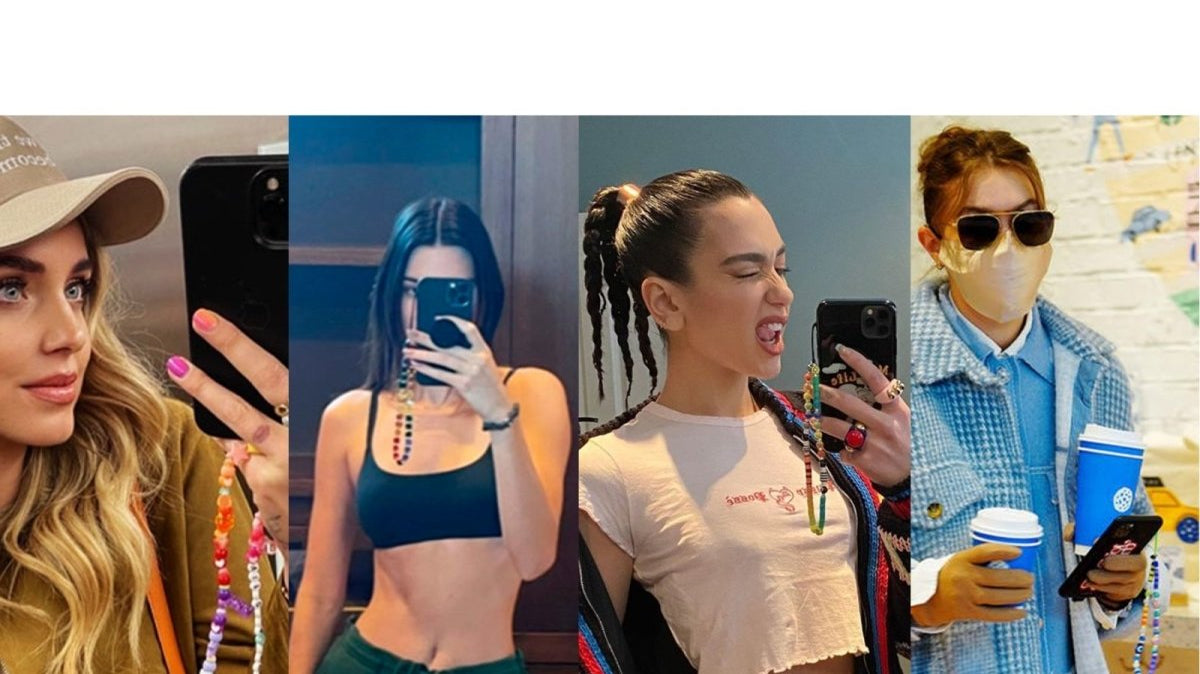 Cadenas para celulares, el último trend como lo confirman: Kendall Jenner, Chiara Ferragni, y Gigi Hadid - Malandra Jewelry
