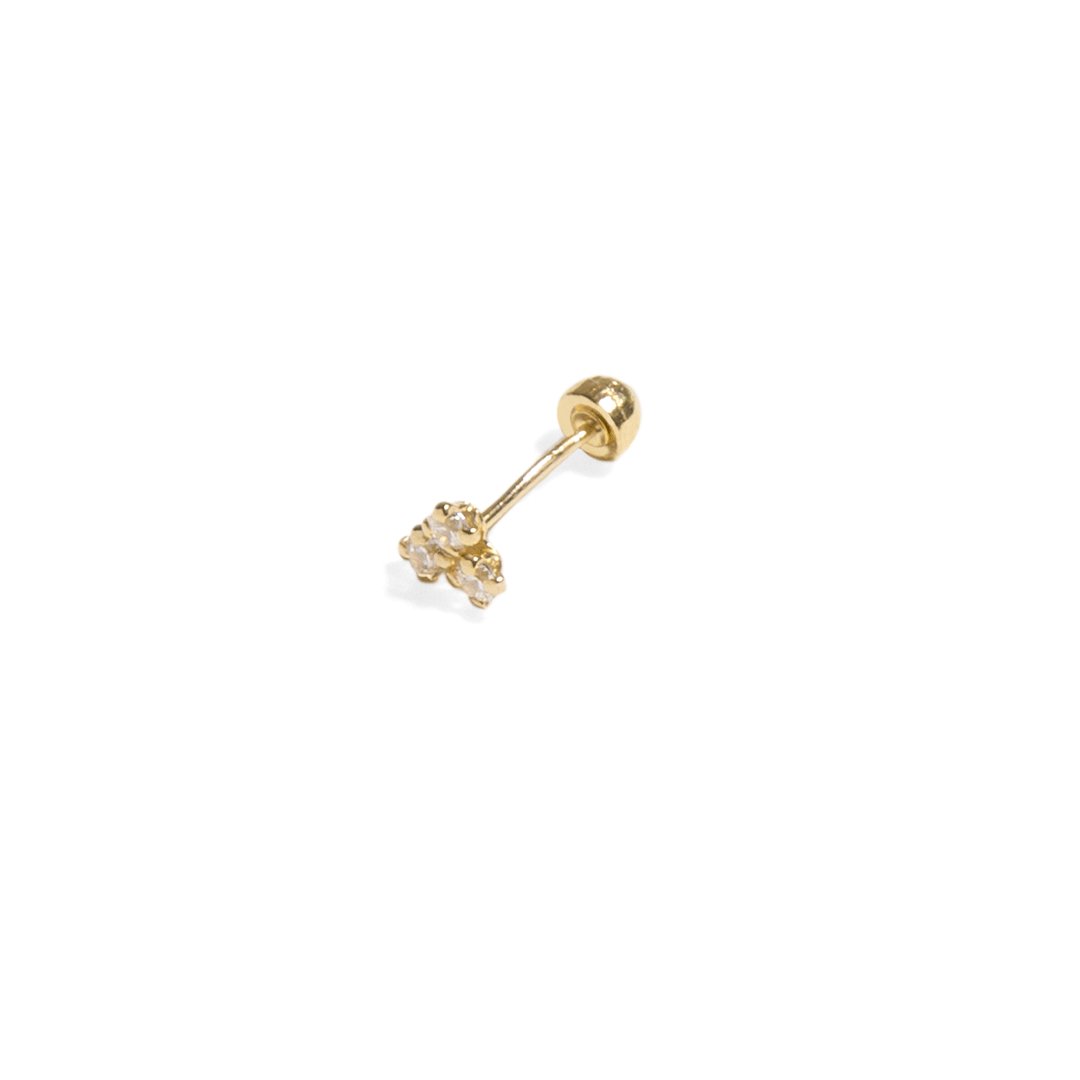 10k TRI SPARK PIERCING - ARETES - Malandra Jewelry - KMA1 - 30585