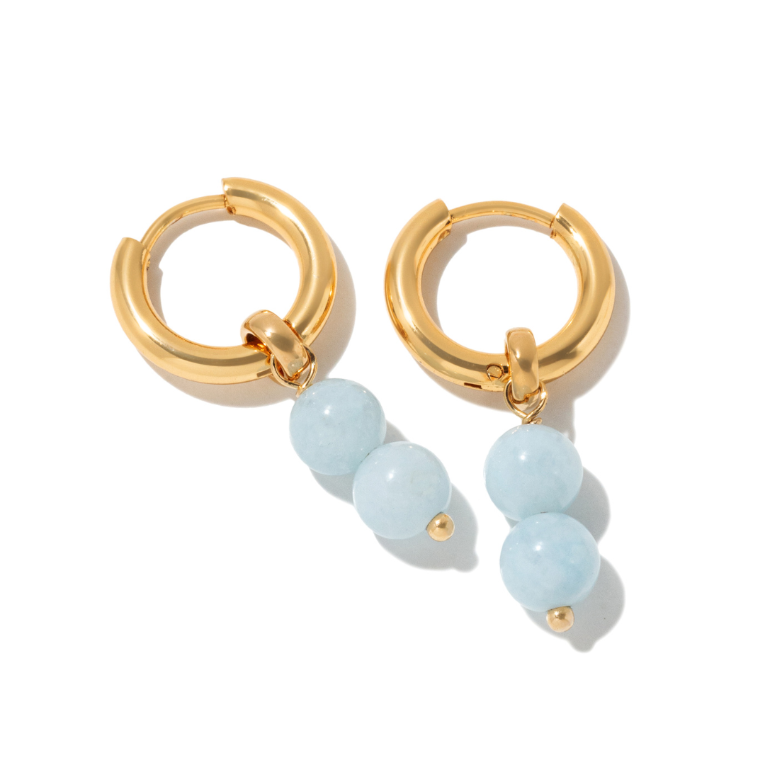DOUBLE SKY JADE HOOPS