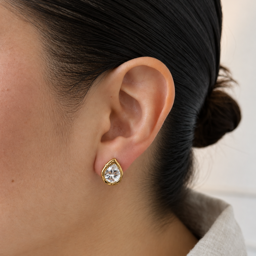Golden Rustic Drop Studs