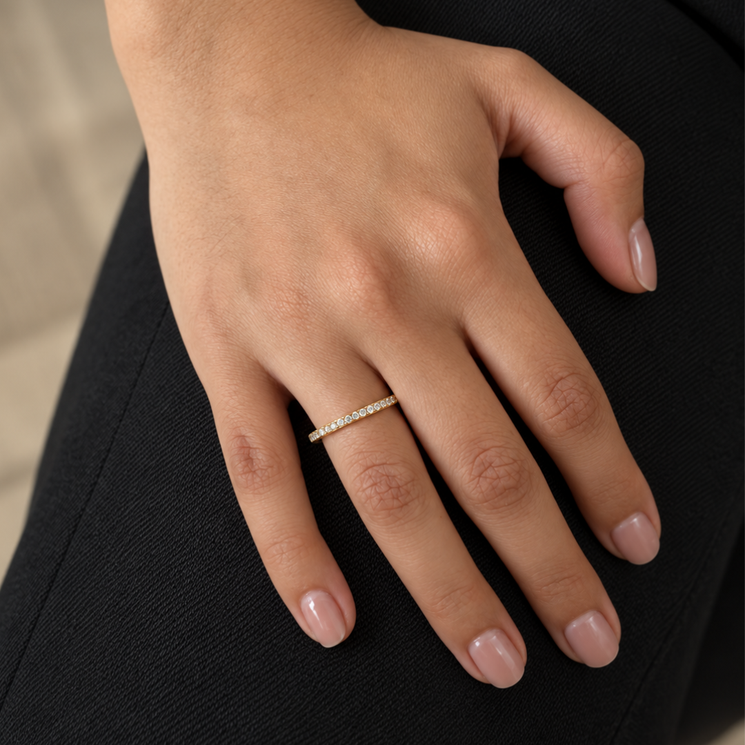Golden Sparkle Band Ring