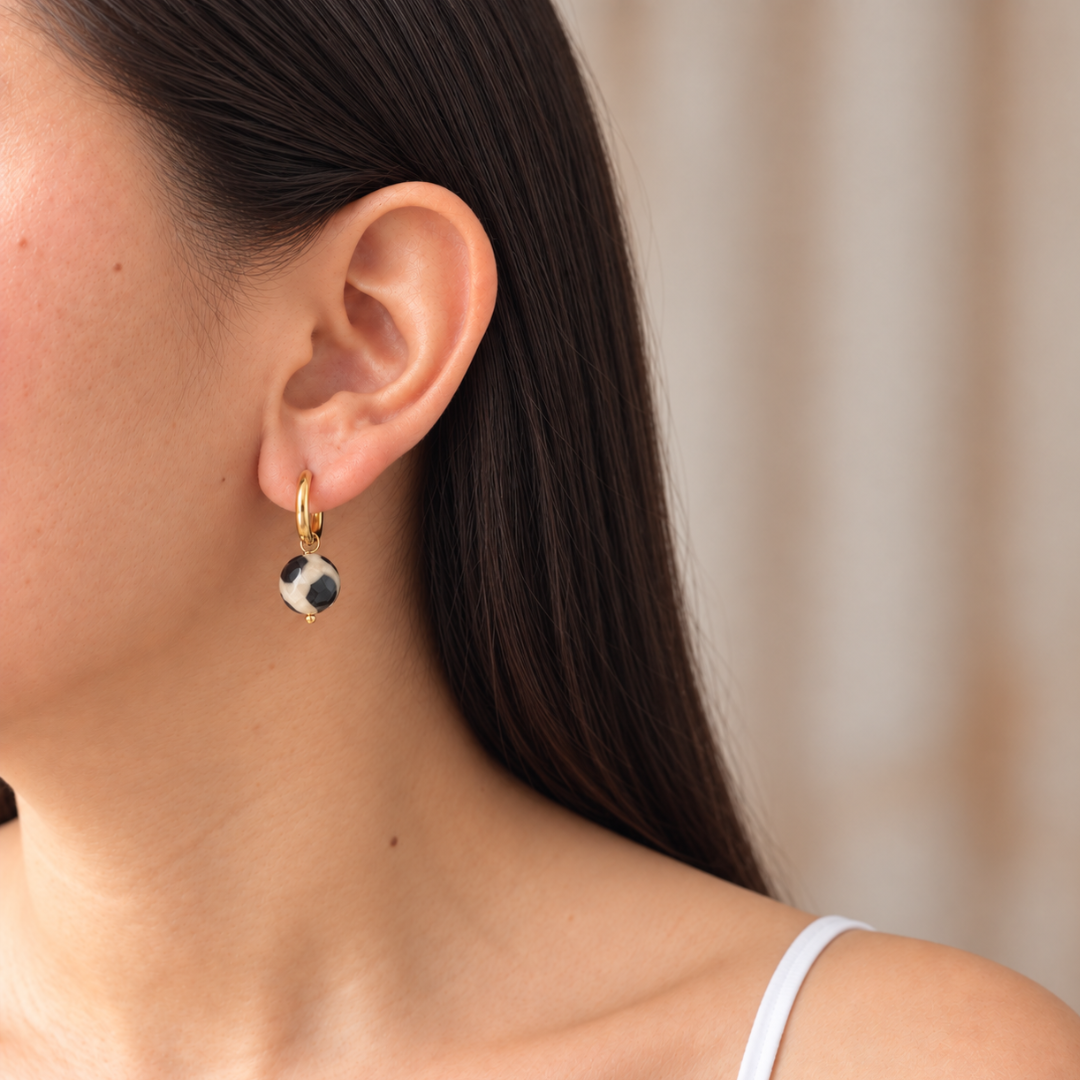 Holstein Agate Hoops