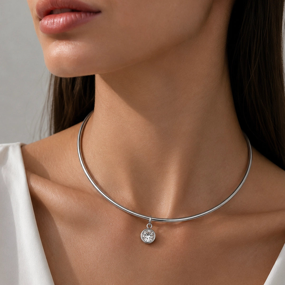 LUMINA CIRCLE SILVER CHOKER