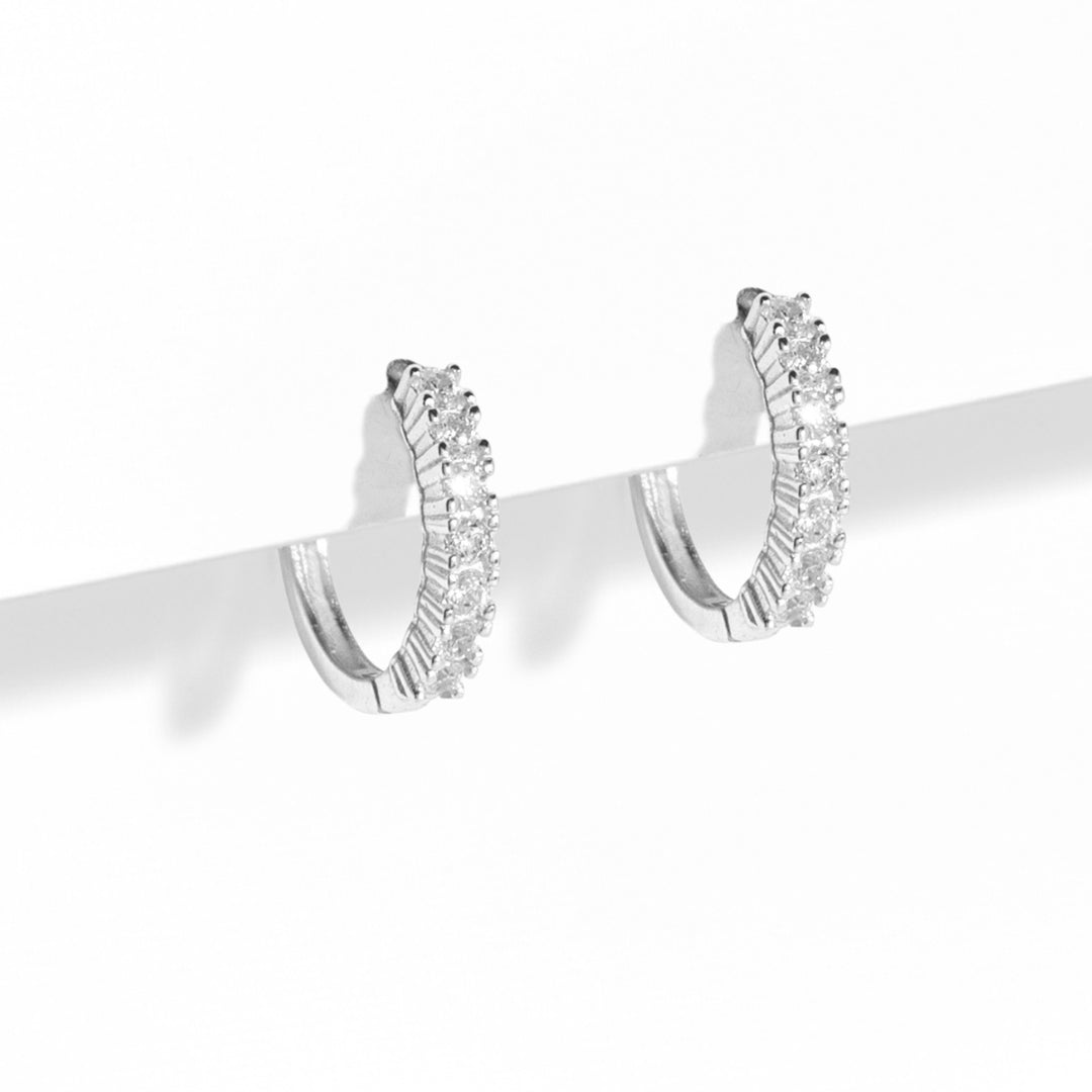 PETITE SPARK SILVER HOOPS