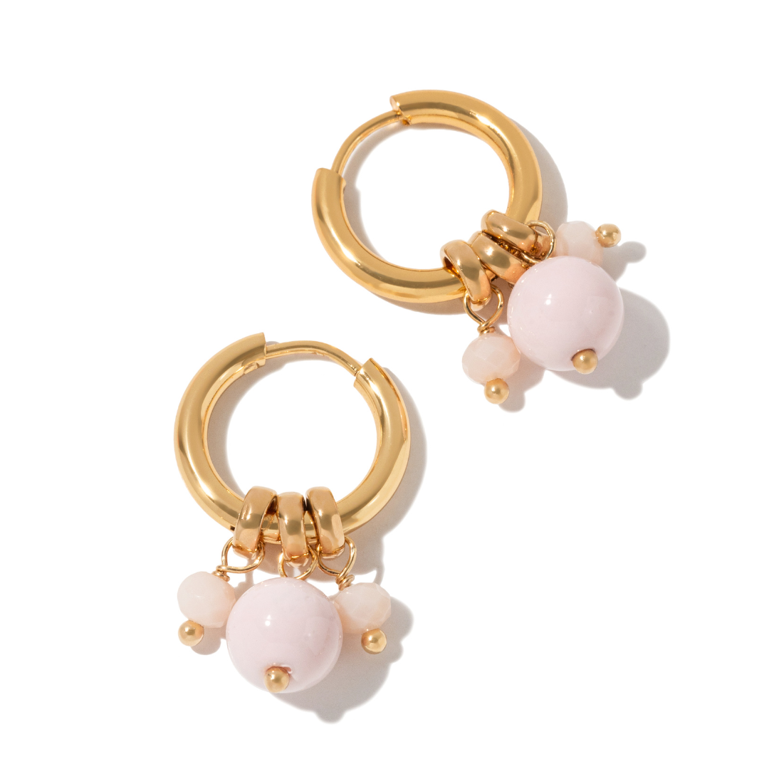 RADIANT BLUSH JADE HOOPS