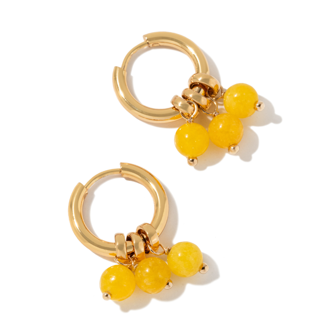 RADIANT HONEY JADE HOOPS