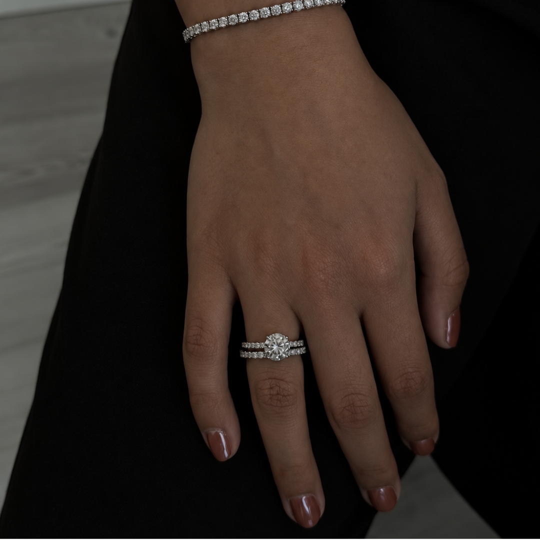 Silver Moissanite Cherish Ring