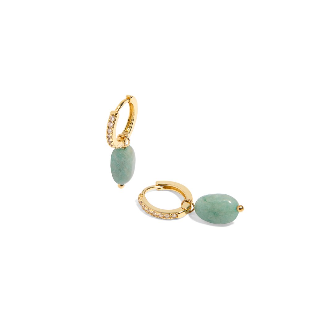 AMAZONITE GRATITUDE EARRINGS - ARETES - Malandra Jewelry - TA1659