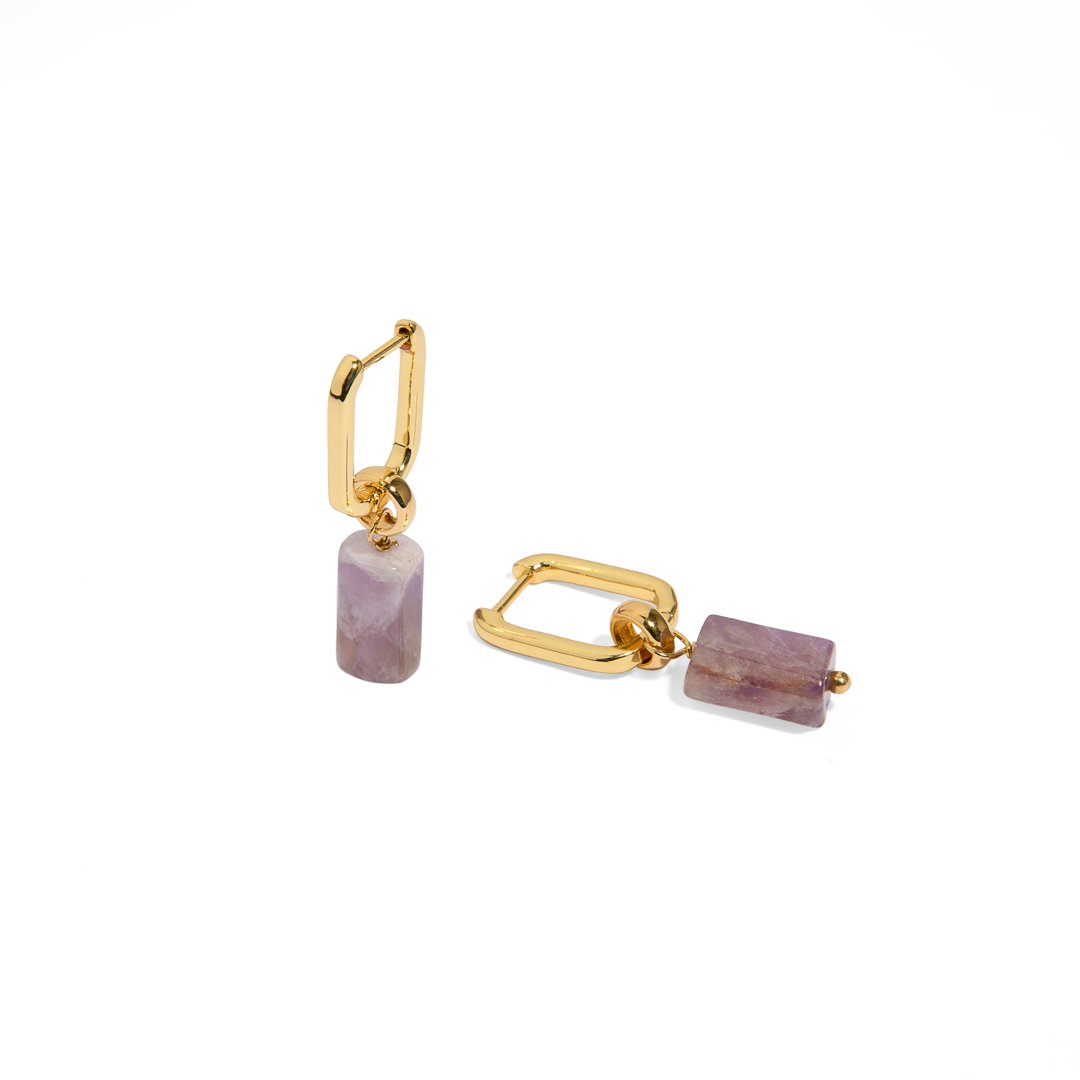 AMETHYST AURA EARRINGS - ARETES - Malandra Jewelry - TA1626