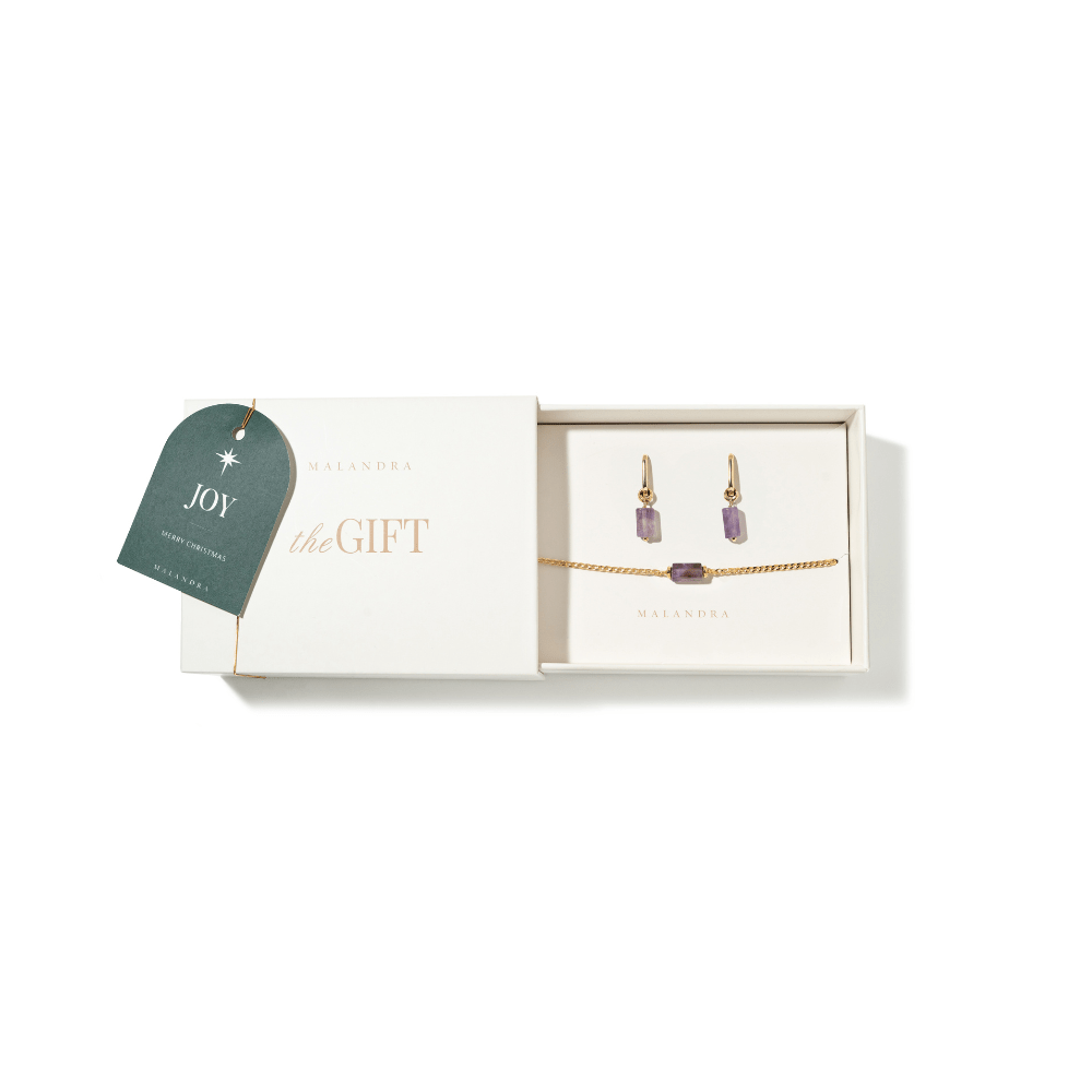 AMETHYST AURA GIFT SET - SETS DE REGALO - Malandra Jewelry - SET117-TP1616 TA1626