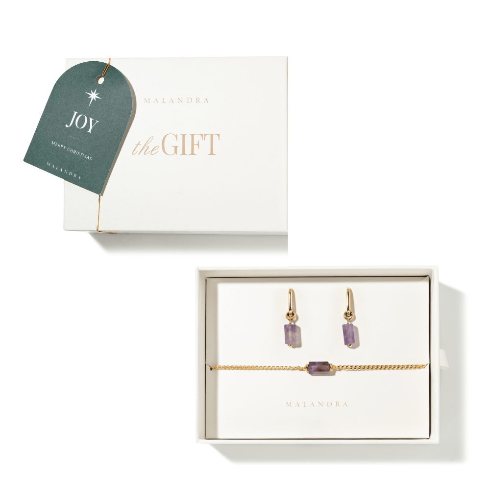 AMETHYST AURA GIFT SET - SETS DE REGALO - Malandra Jewelry - SET117-TP1616 TA1626