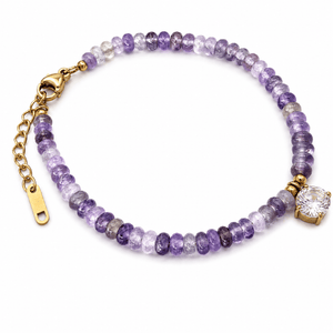 Amethyst Oval Bracelet - PULSERAS - Malandra Jewelry - EUWP616-JDB0306073-PU