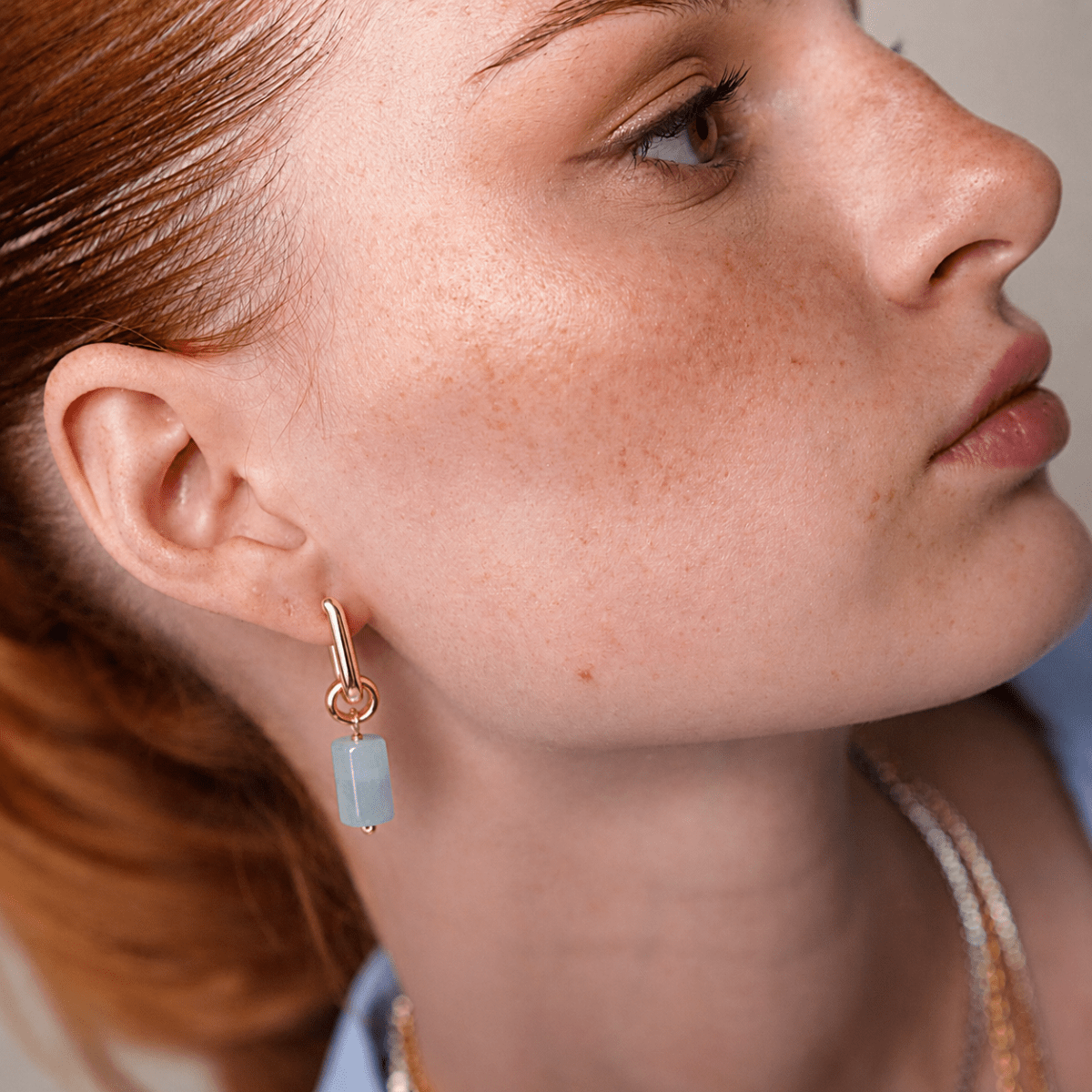 AQUAMARINE AURA EARRINGS - ARETES - Malandra Jewelry - TA1629