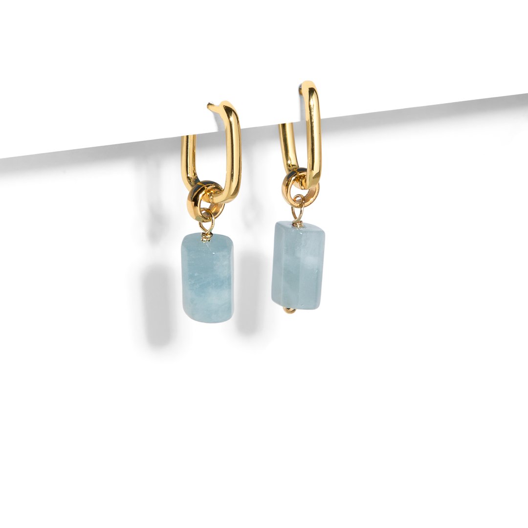 AQUAMARINE AURA EARRINGS - ARETES - Malandra Jewelry - TA1629