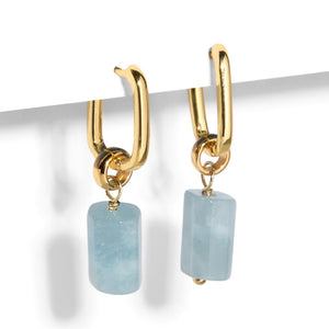 AQUAMARINE AURA EARRINGS - ARETES - Malandra Jewelry - TA1629