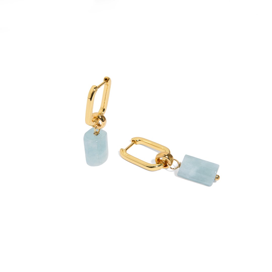 AQUAMARINE AURA EARRINGS - ARETES - Malandra Jewelry - TA1629
