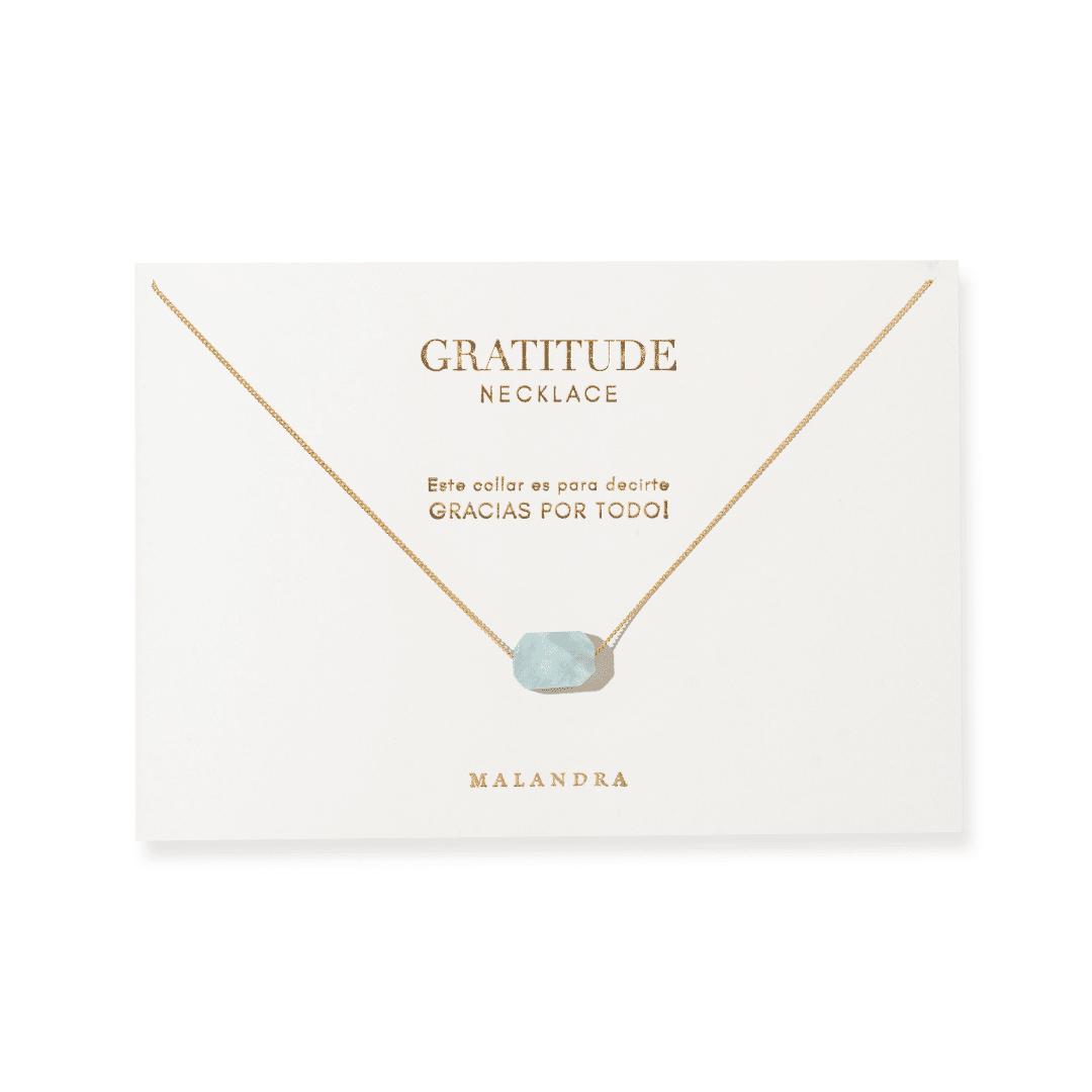 AQUAMARINE GLOW GRATITUDE NECKLACE - COLLARES - Malandra Jewelry - TC2200