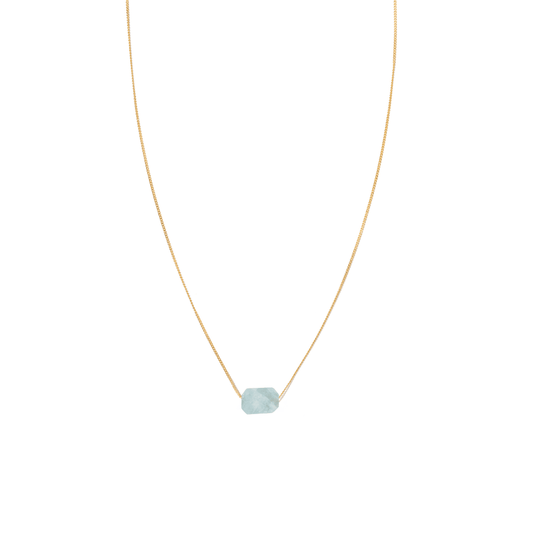 AQUAMARINE GLOW GRATITUDE NECKLACE - COLLARES - Malandra Jewelry - TC2200