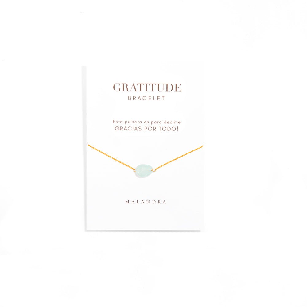 AQUAMARINE GRATITUDE BRACELET - PULSERAS - Malandra Jewelry - TP1653