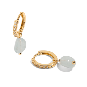 AQUAMARINE GRATITUDE EARRINGS - ARETES - Malandra Jewelry - TA1660