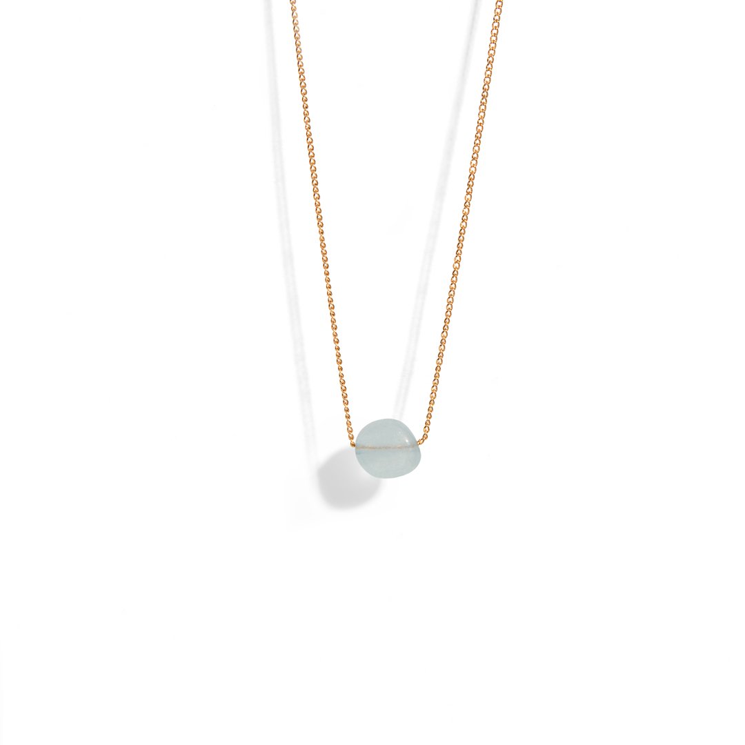 AQUAMARINE GRATITUDE NECKLACE - COLLARES - Malandra Jewelry - TC1642