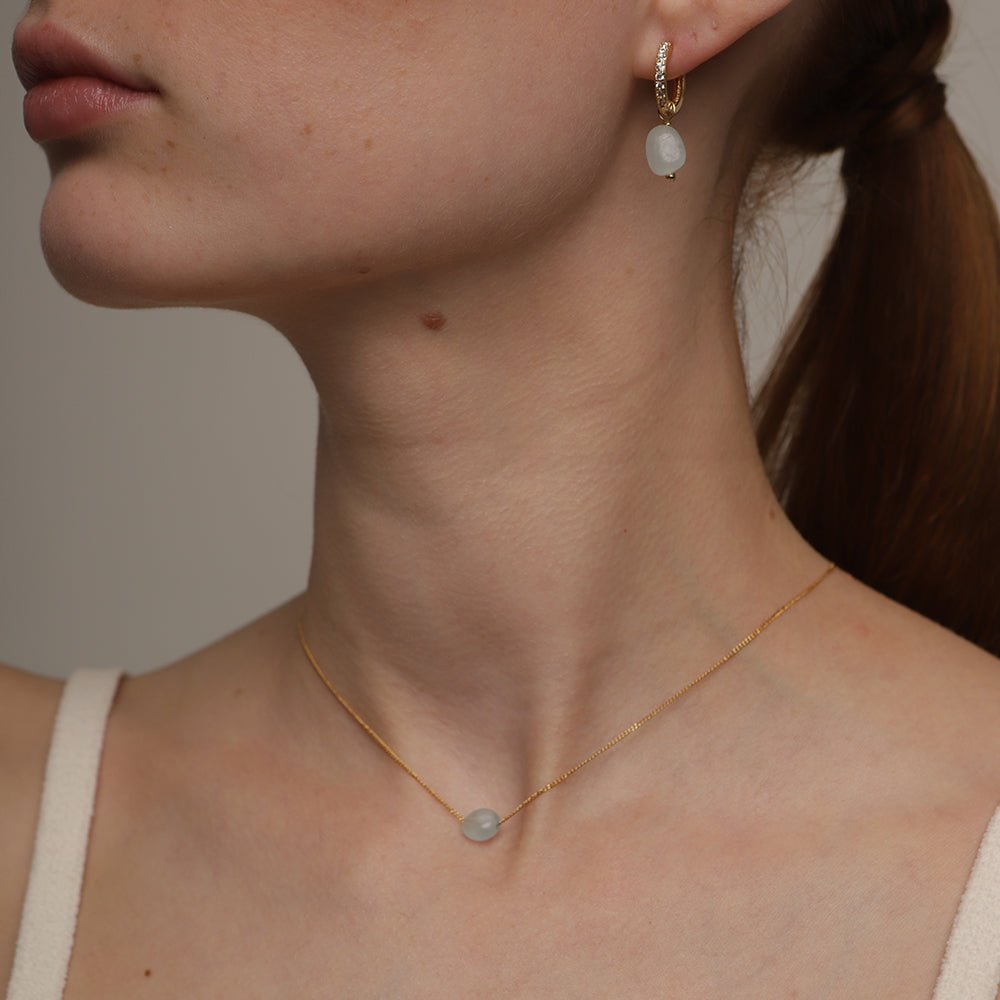 AQUAMARINE GRATITUDE NECKLACE - COLLARES - Malandra Jewelry - TC1642