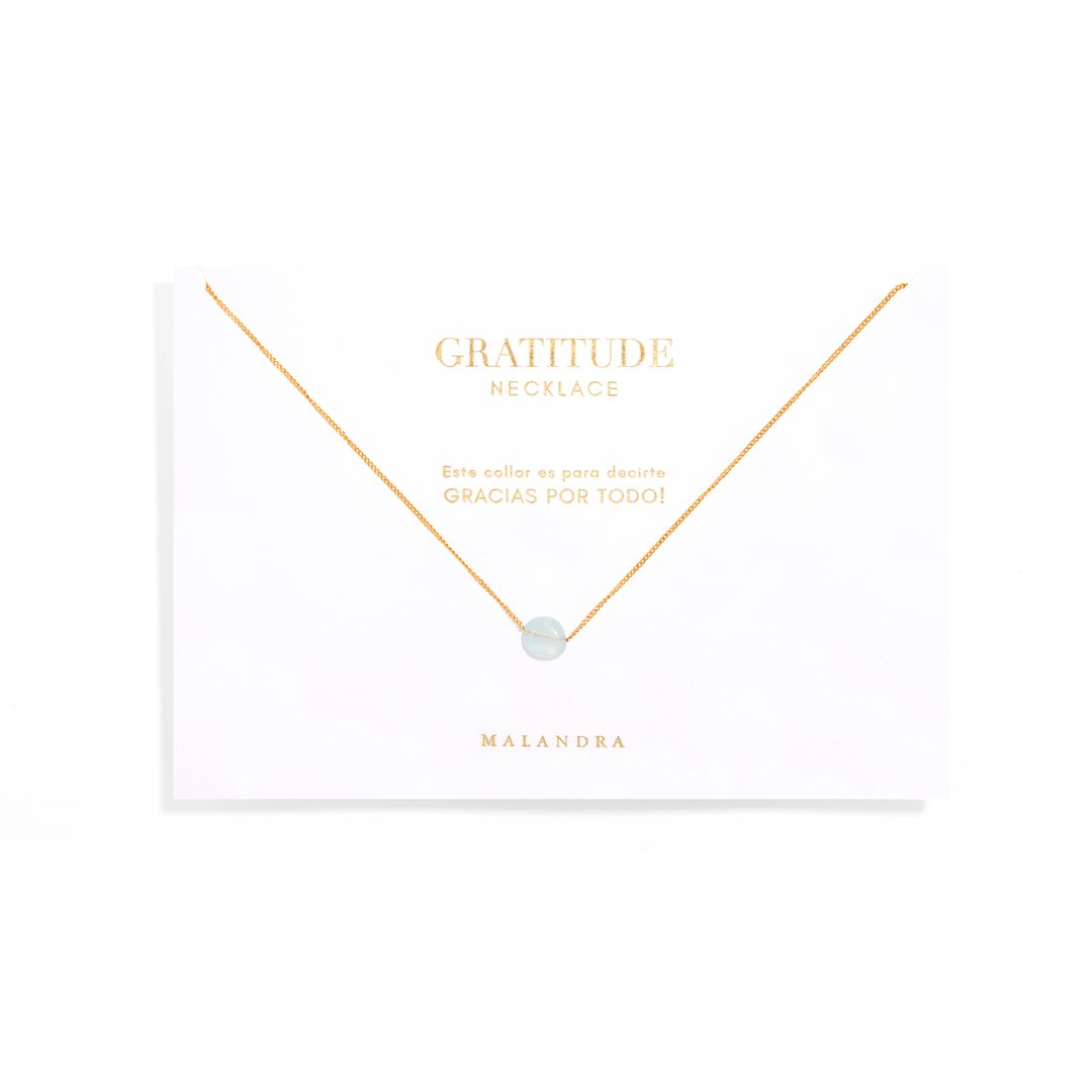AQUAMARINE GRATITUDE NECKLACE - COLLARES - Malandra Jewelry - TC1642