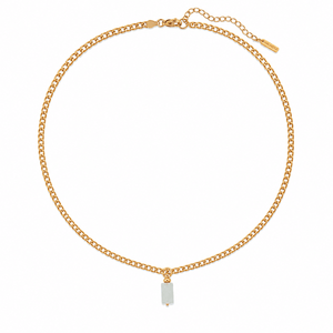AQUAMARINE V AURA NECKLACE - COLLARES - Malandra Jewelry - TC1183