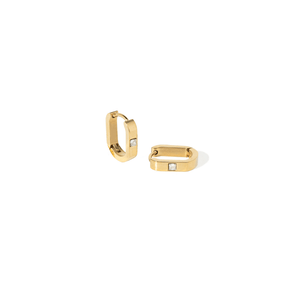 AURUM CRYSTAL EDGE HUGGIES - ARETES - Malandra Jewelry - EYHA89-MODEL 3 EARRING