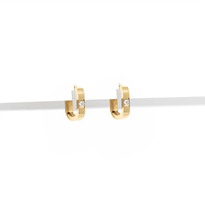 AURUM CRYSTAL EDGE HUGGIES - ARETES - Malandra Jewelry - EYHA89-MODEL 3 EARRING