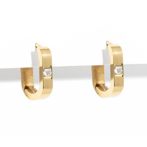 AURUM CRYSTAL EDGE HUGGIES - ARETES - Malandra Jewelry - EYHA89-MODEL 3 EARRING