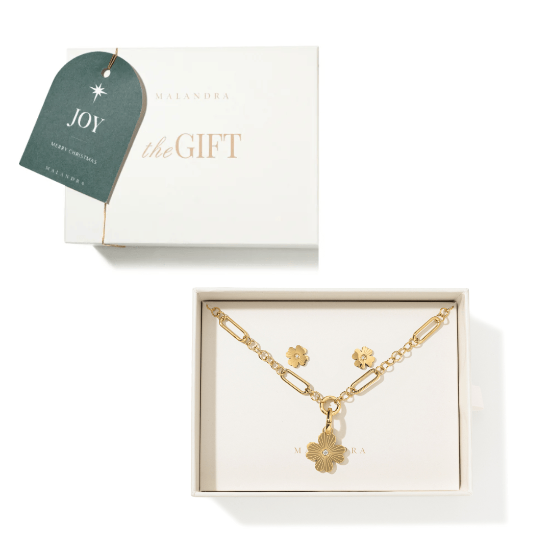 AURUM FORTUNE CLOVER GIFT SET - SETS DE REGALO - Malandra Jewelry - SET165 EYHA90/EYHC77/EYHD63