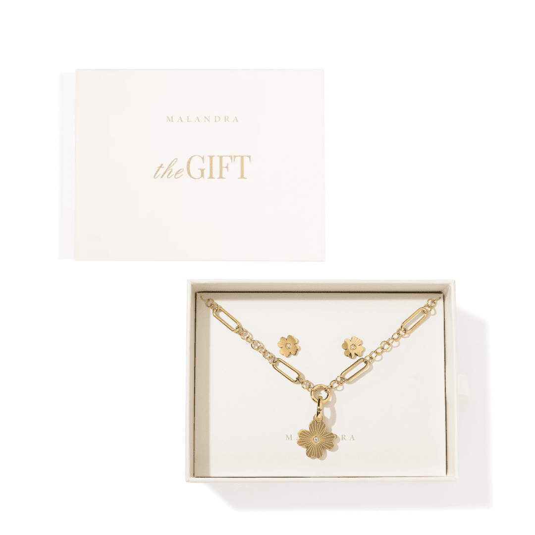 AURUM FORTUNE CLOVER GIFT SET - SETS DE REGALO - Malandra Jewelry - SET165 EYHA90/EYHC77/EYHD63