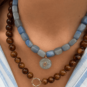 AZURE AVENTURINE GAIA NECKLACE - COLLARES - Malandra Jewelry - TC2436