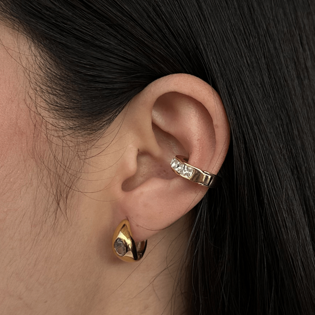 BAGUETTE GLOW EAR CUFF - ARETES - Malandra Jewelry - EUWA414-JDE0311318