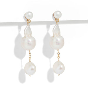 BAROQUE PEARL DROP STUDS - ARETES - Malandra Jewelry - TA2409