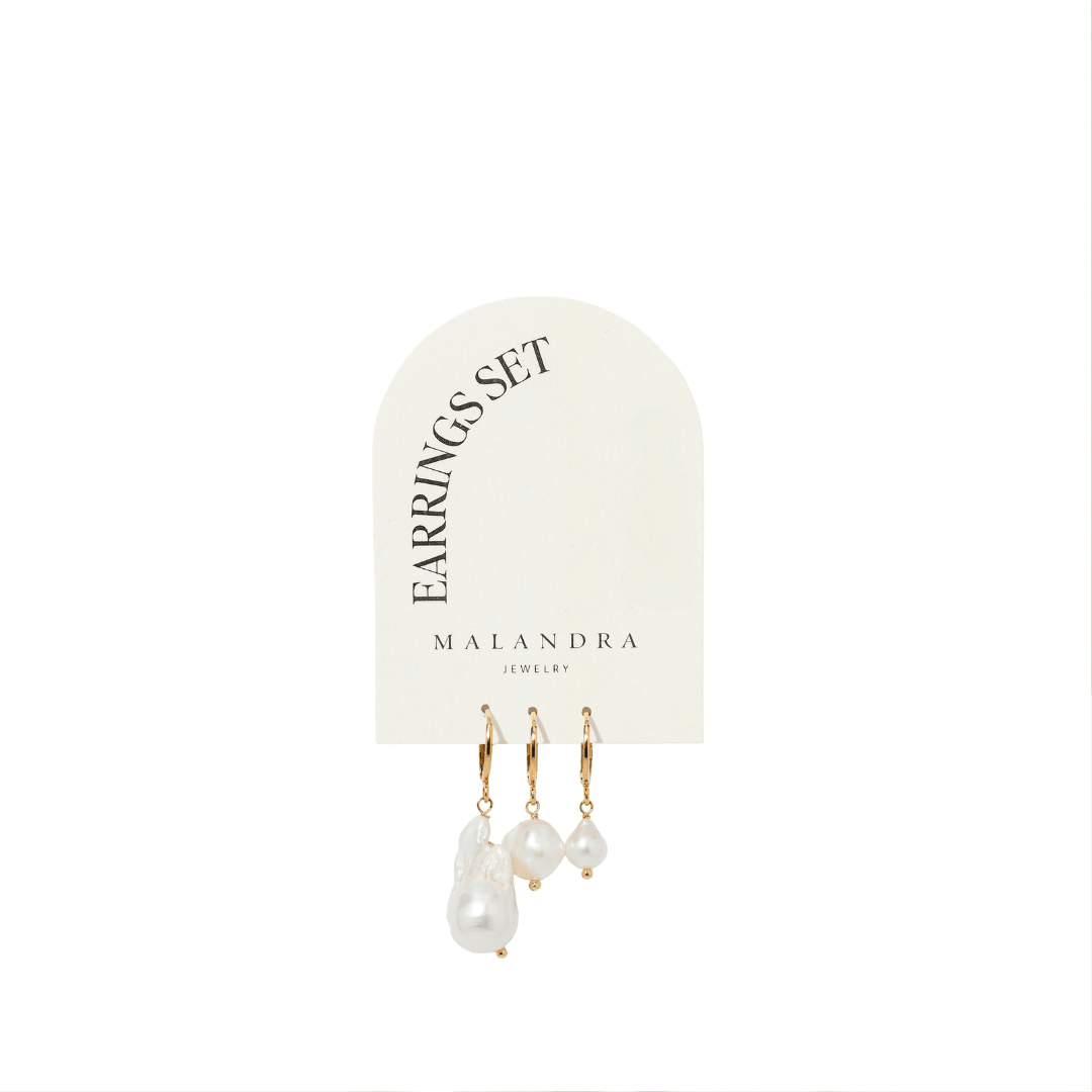 BAROQUE PEARL MIX EARRING SET - ARETES - Malandra Jewelry - TA2228