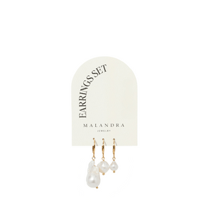 BAROQUE PEARL MIX EARRING SET - ARETES - Malandra Jewelry - TA2228