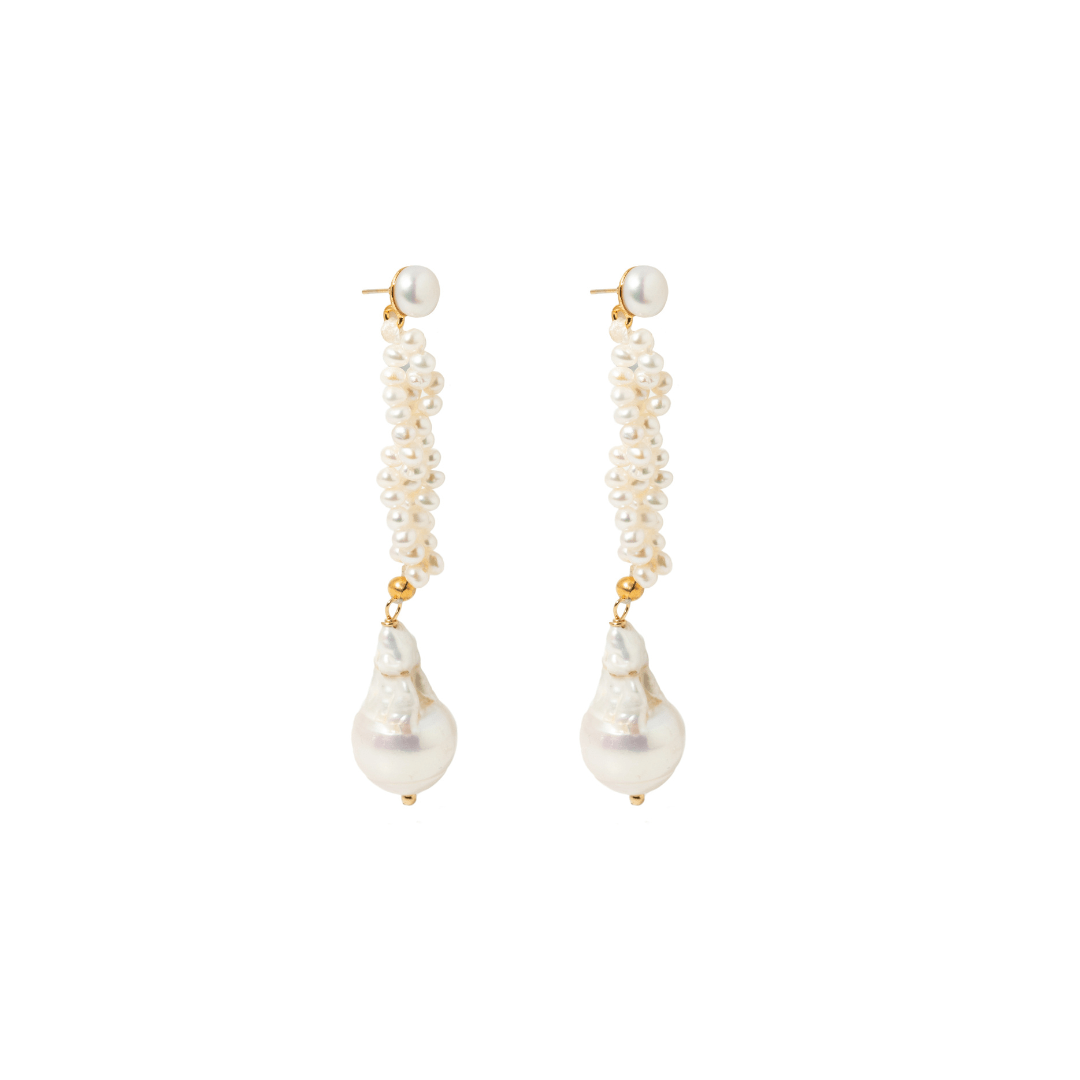 BAROQUE PEARL TWIST EARRINGS - ARETES - Malandra Jewelry - TA2159