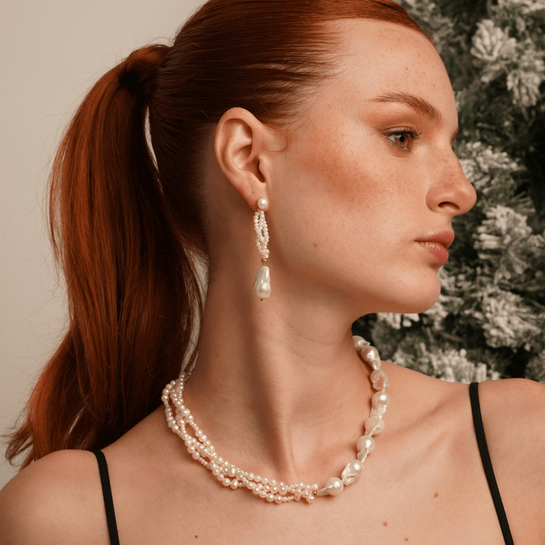 BAROQUE PEARL TWIST NECKLACE - COLLARES - Malandra Jewelry - TC2157