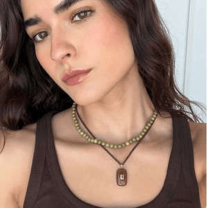 Basil Jade Terra Necklace - COLLARES - Malandra Jewelry - TC2753