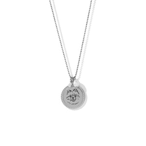 BIG MEDAL SILVER CUSTOM NECKLACE - COLLARES GRABADOS - Malandra Jewelry - ESYC4.P