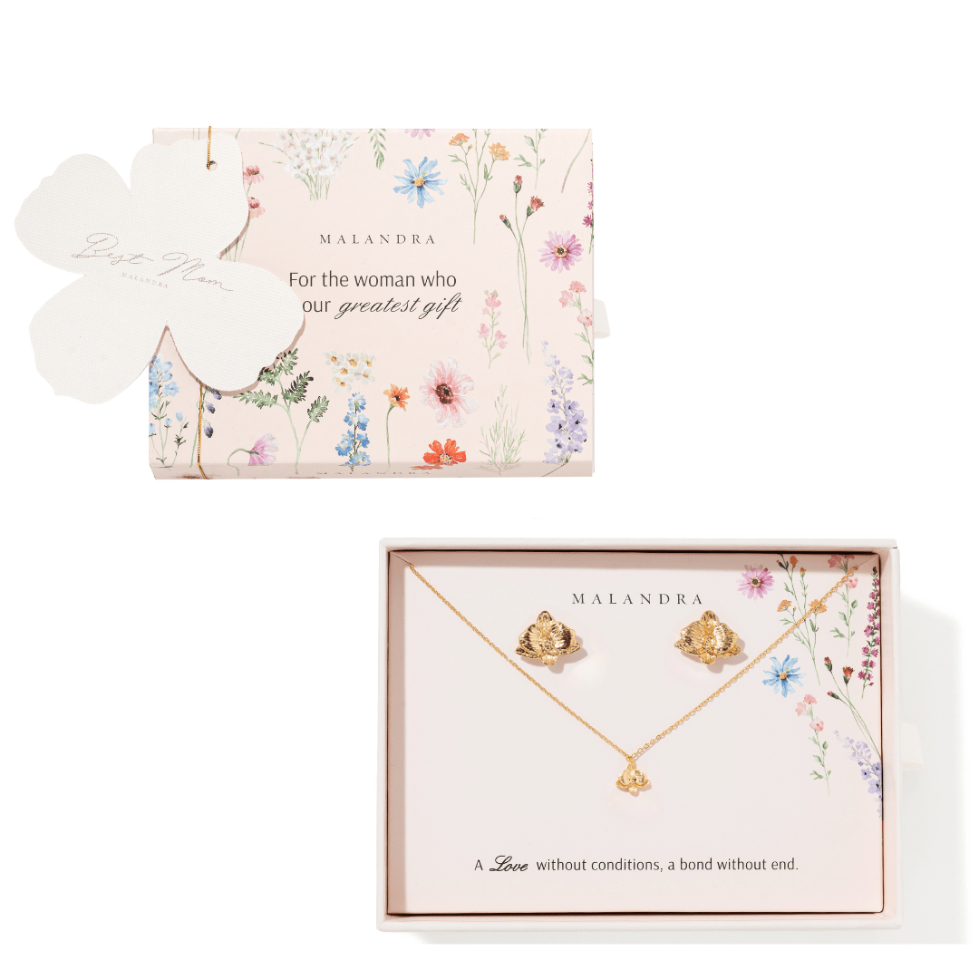BLOOM ORCHID GIFT SET - SETS DE REGALO - Malandra Jewelry - SET201-ICC529/ICA528