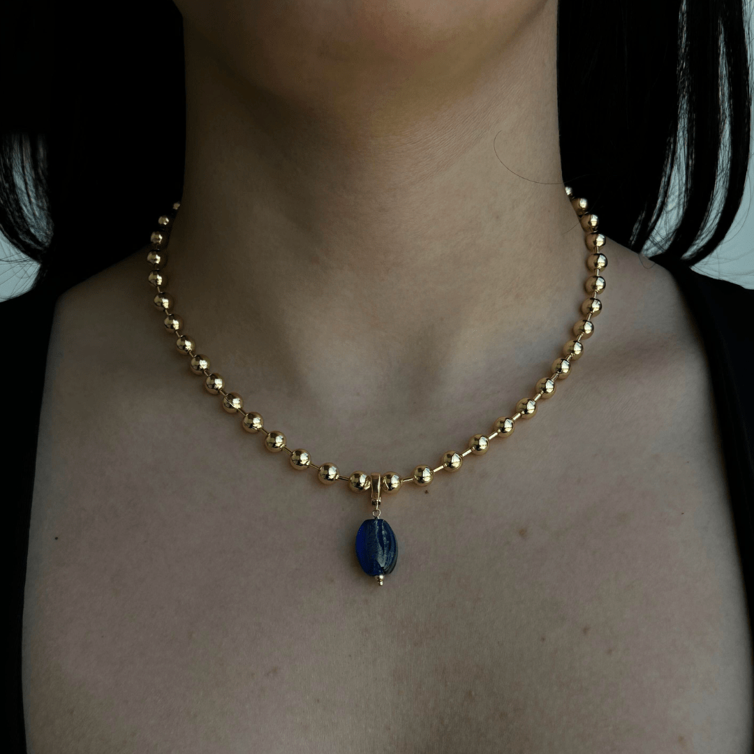 BLUE AGATE BEADED NECKLACE - COLLARES - Malandra Jewelry - TC2300/EYHC13