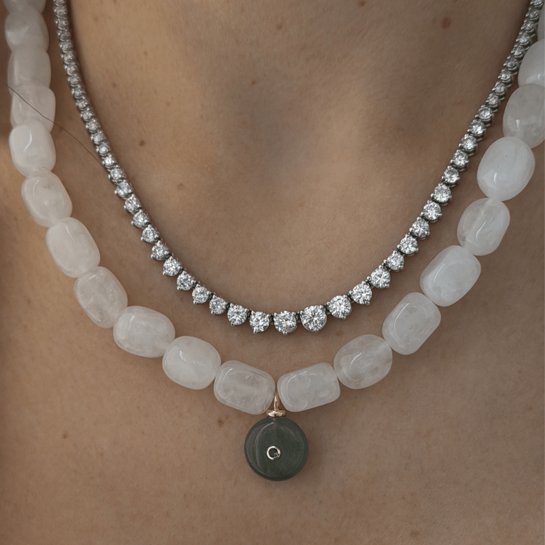 BLUSH OPAL GAIA NECKLACE - COLLARES - Malandra Jewelry - TC2437