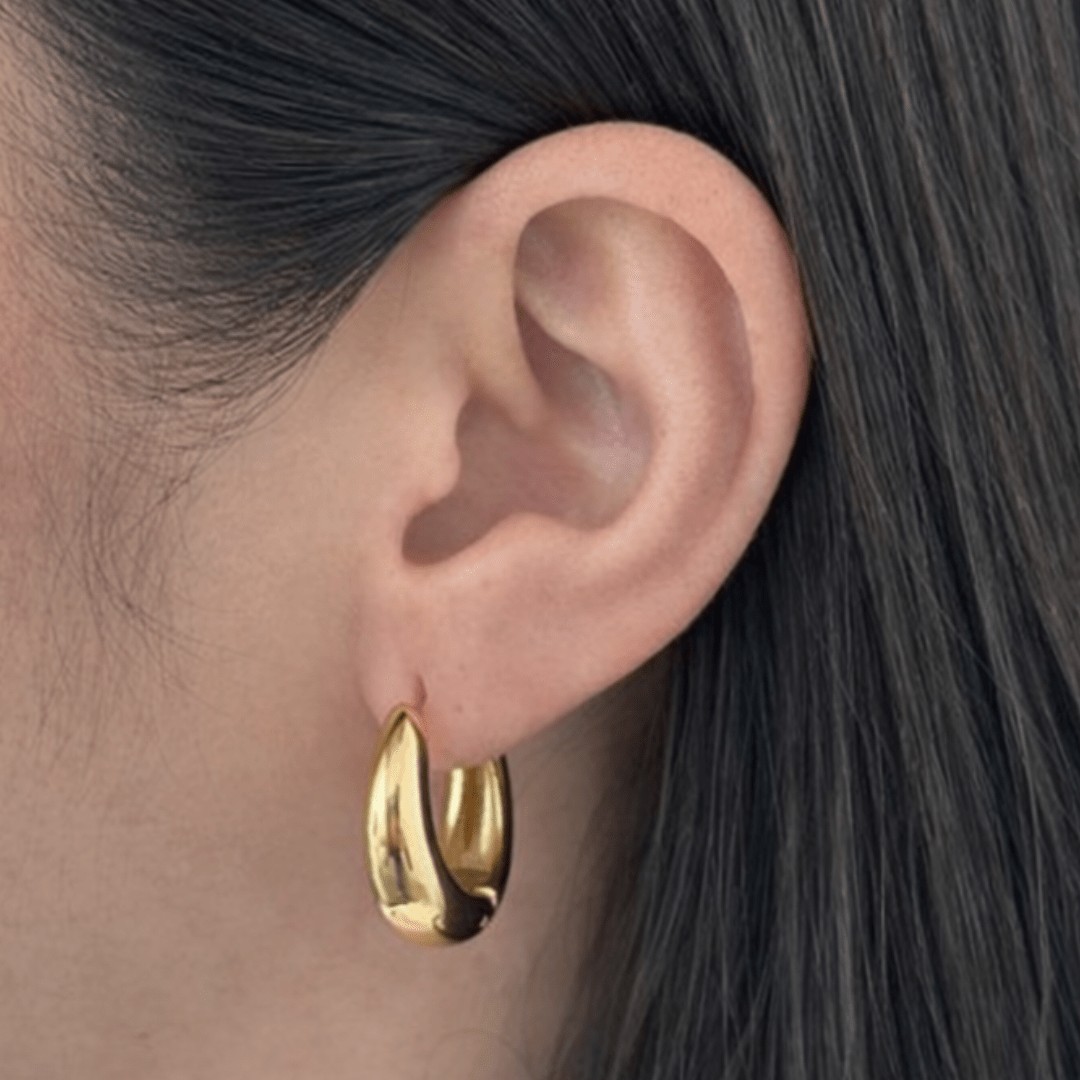 BOLD GOLD HOOP EARRINGS - ARETES - Malandra Jewelry - EUWA344-DZJDE0305014-22