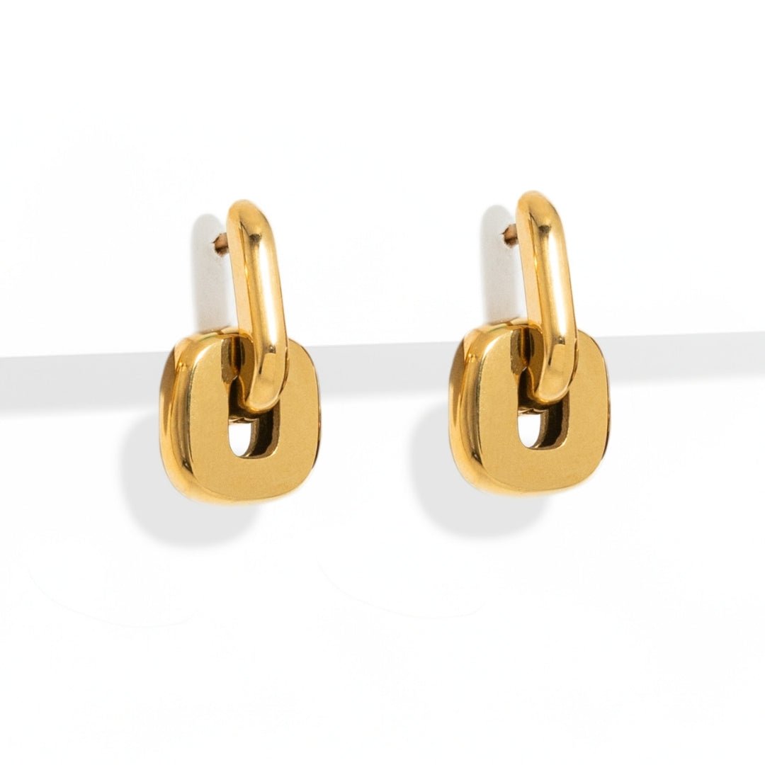 BOLD LINK EARRINGS - ARETES - Malandra Jewelry - EUWA299-JDE0303016