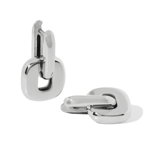 BOLD SILVER LINK EARRINGS - ARETES - Malandra Jewelry - EUWA299.P-JDE0303016-S