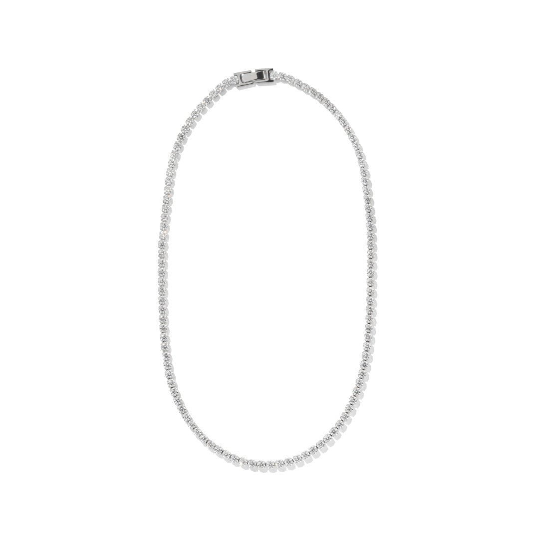 BOLD SILVER TENNIS NECKLACE - COLLARES - Malandra Jewelry - EYHC183.P