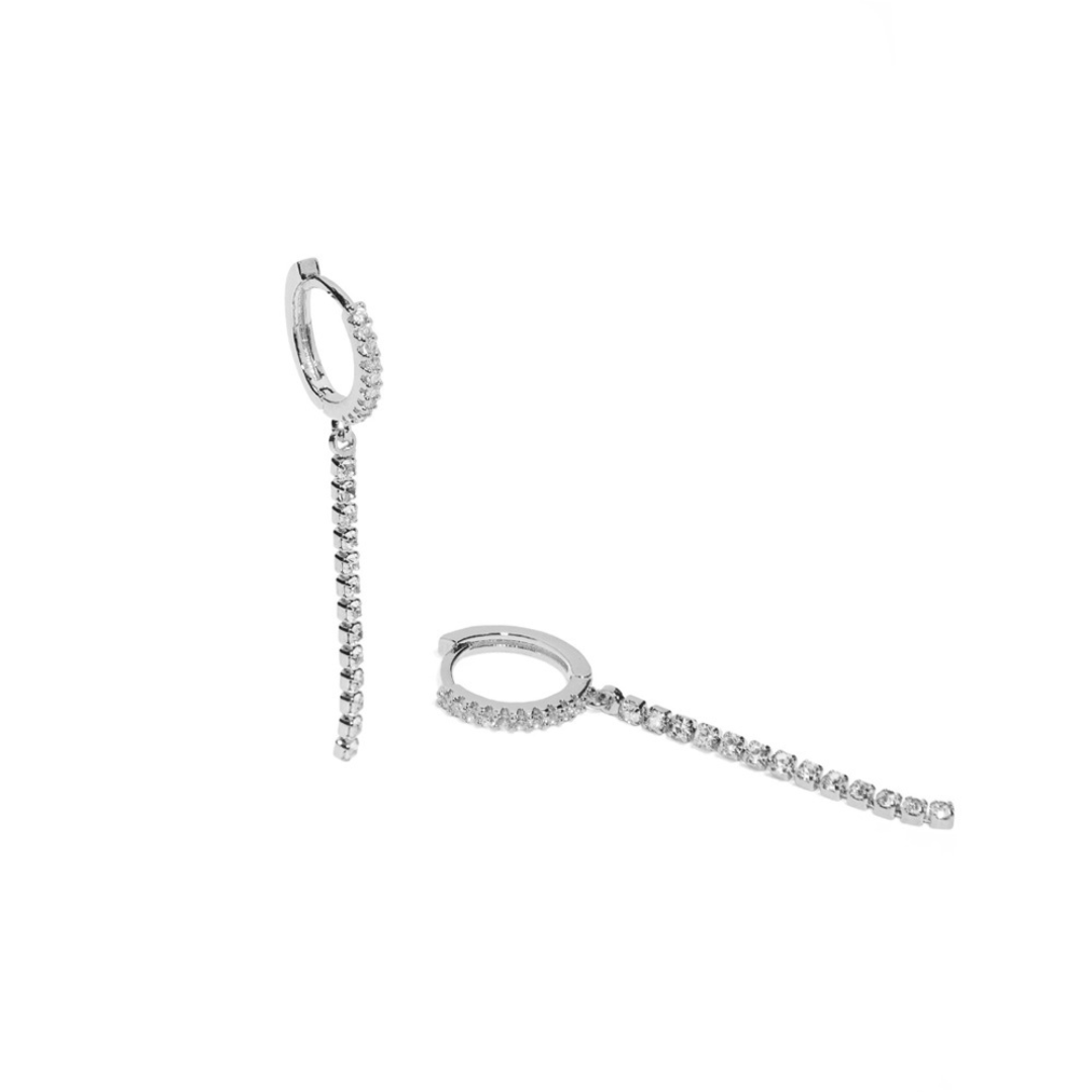 BRILLIANT STRIPE SILVER EARRINGS - ARETES - Malandra Jewelry - AA1441.P - G66839